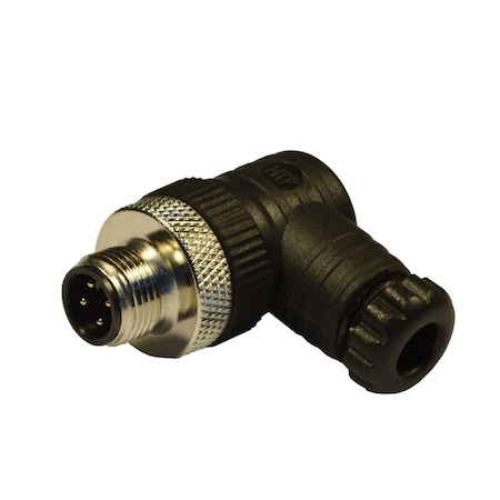 Automation Systems Interconnect M12 90 Degree Male Field Wireable Connector With Screw Terminal, Pg7 Cable Gland, Black, 8-Pole 12MB5000